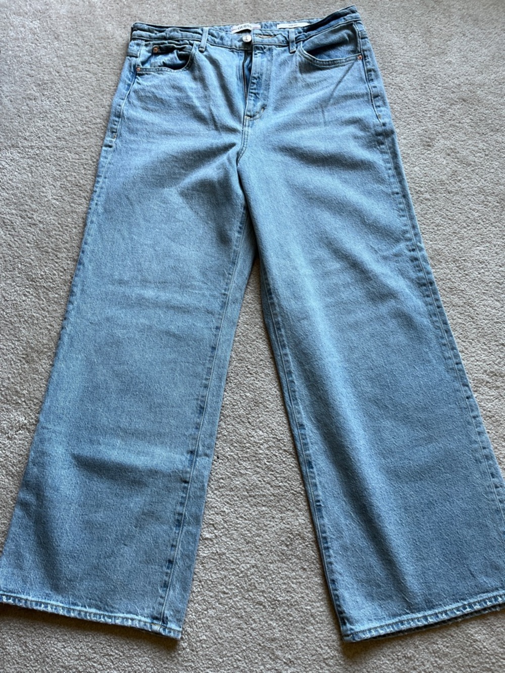 Guess Wide-Leg Jeans in Light Blue Denim